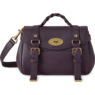 Mulberry Mini Alexa Leather Satchel In Purple