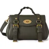 Mulberry Mini Alexa Leather Satchel In Green