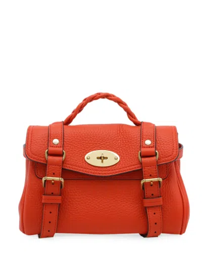 Mulberry Mini Alexa Leather Tote Bag In Orange
