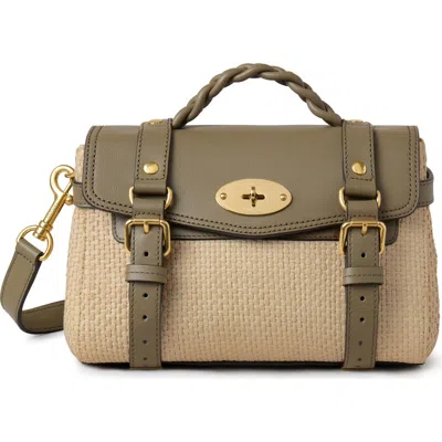 Mulberry Mini Alexa Raffia & Leather Satchel