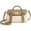 Mulberry Mini Alexa Raffia & Leather Satchel In Linen Green/natural