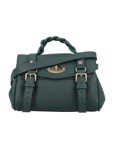 Mulberry Mini Alexa Braided-handle Satchel Bag In Green