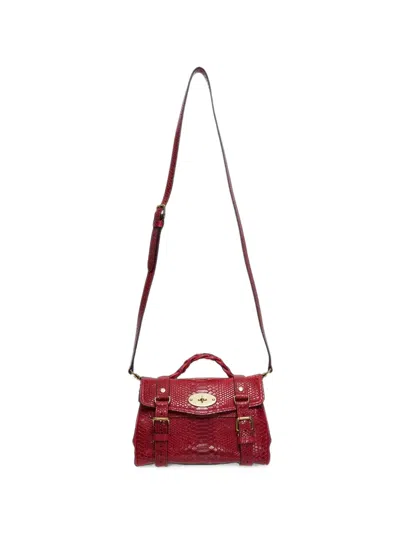 Mulberry Mini Alexa Snake-effect Cross Body Bag In Red