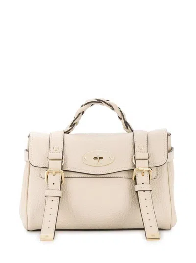 Mulberry White Alexa Mini Satchel Bag In Eggshell