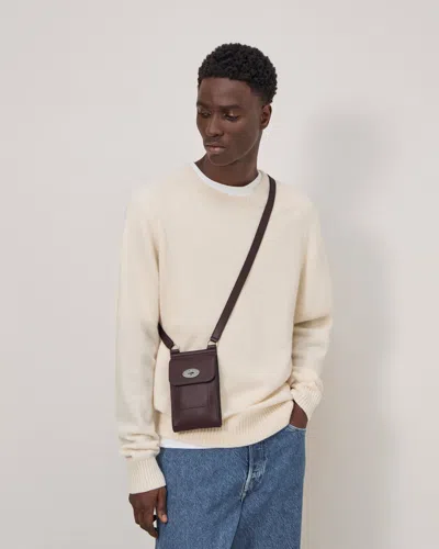 Mulberry Mini Antony Black Cherry Small Classic Grain