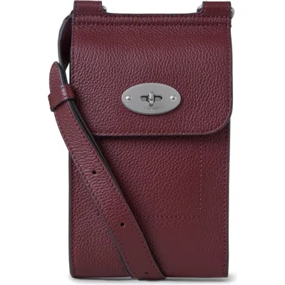 Mulberry Mini Antony Pouch Small Classic Grain In Black Cherry