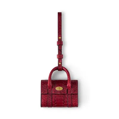 Mulberry Mini Bayswater Bag Charm Apple Red