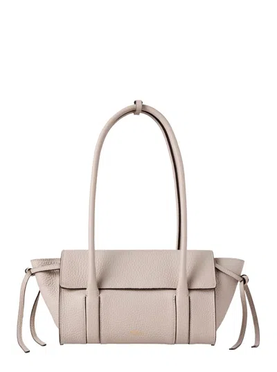 Mulberry Mini Bayswater Beige Shoulder Bag With Laminated Logo In Leather Woman