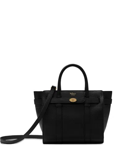 Mulberry Mini Bayswater Grain Leather Shoulder Bag In Black