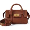 Mulberry Mini Heritage Bayswater Grained Leather Cross-body Bag In Brown