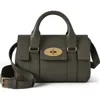 Mulberry Mini Bayswater Grained Leather Handbag In Green