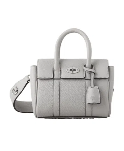 Mulberry Mini Bayswater Leather Bag In Gray