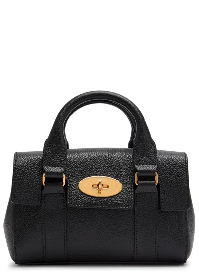 Mulberry Mini Heritage Bayswater Grained Leather Cross-body Bag In Black