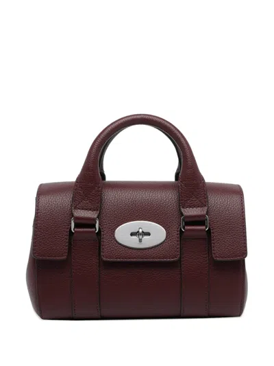 Mulberry Mini Heritage Bayswater Turn Lock Tote Bag In Burgundy