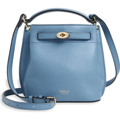 Mulberry Mini Islington Leather Bucket Bag In Brighton Blue