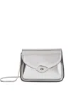 Mulberry Mini Lana Metallic Flap Cross Body Bag In Silver