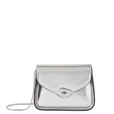 Mulberry Mini Lana On Chain Silver Mirror Plain Version In Animal Print