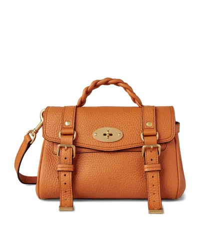 Mulberry Mini Alexa Leather Tote Bag In Orange