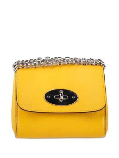 Pre-owned Mulberry Mini Lily Leather Shoulder Bag In Yellow