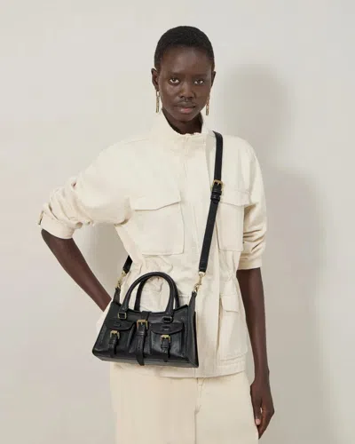 Mulberry Small Roxanne High Shine Leather Crossbody Bag In Black