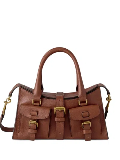 Mulberry Mini Roxanne Buckled Heritage Shoulder Bag In Brown