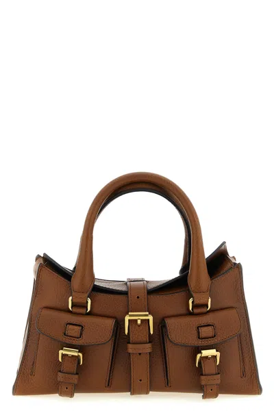 Mulberry Mini Roxanne Leather Tote Bag In Brown