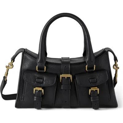 Mulberry Mini Roxanne High Shine Leather Crossbody Bag In Black