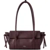 Mulberry Mini Soft Bayswater Grained Leather Satchel In Black Cherry