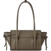 Mulberry Mini Soft Bayswater Grained Leather Satchel In Linen Green