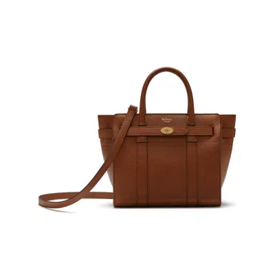 Mulberry Mini Zipped Bayswater Bag In Oak