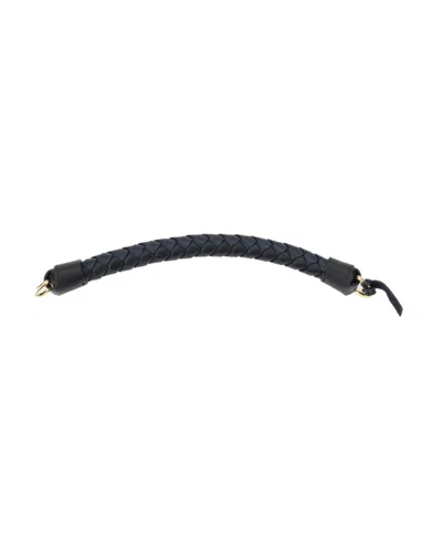 Mulberry Navy Blue Woven Belt In Black