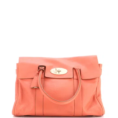 Mulberry New Bayswater Satchel Leather Medium In Purple