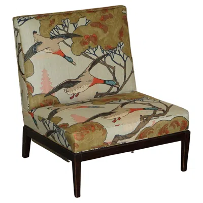 Pre-owned Mulberry New Fabric George Smith Norris Armchair In  Flying Ducks Upholstery In Purple