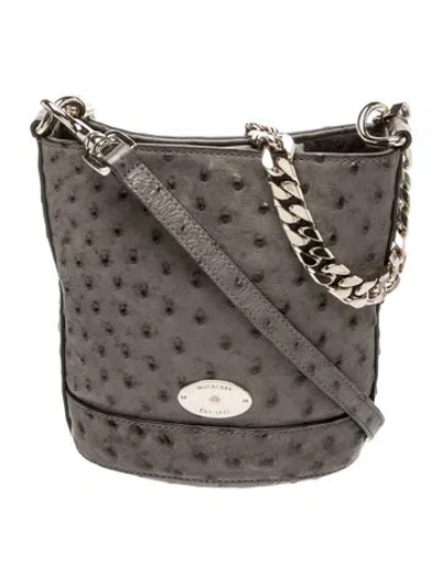Pre-owned Mulberry Ostrich Crossbody Bag In Gray