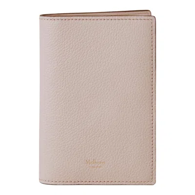 Mulberry Passport Cover Blossom Pink Small Classic Grain In Neutral