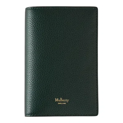 Mulberry Passport Cover  Green Small Classic Grain