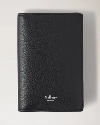 Mulberry Passport Cover Small Classic Grain In Black