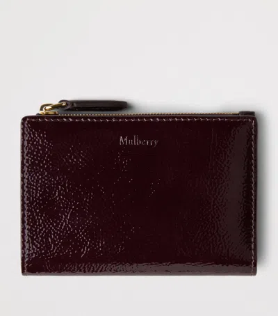 Mulberry Patent Leather Continental Bifold Wallet In Purple