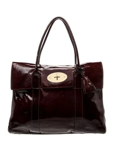 Pre-owned Mulberry Patent Leather Top Handle Bag In Brown