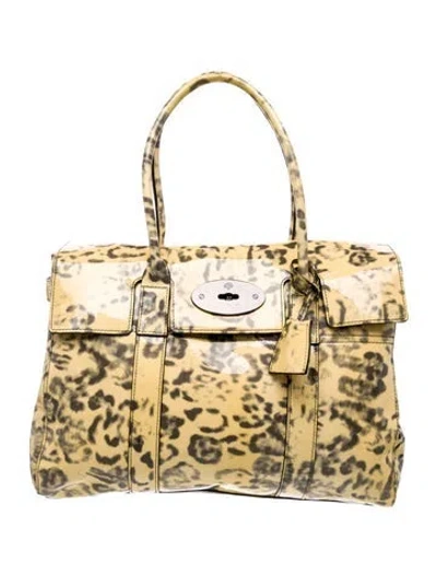 Pre-owned Mulberry Patent Leather Top Handle Bag In Gold