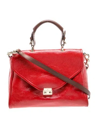 Pre-owned Mulberry Patent Leather Top Handle Bag In Red