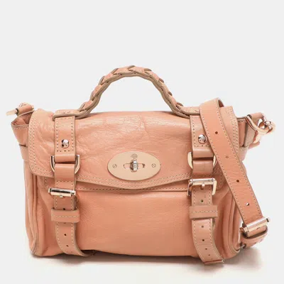 Pre-owned Mulberry Peach Leather Mini Alexa Crossbody Bag