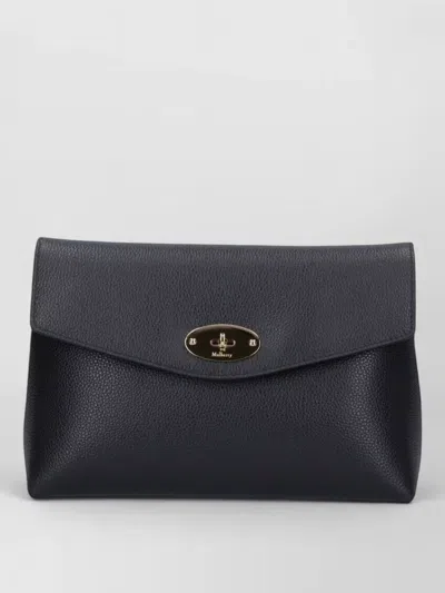 Mulberry Pebbled Clutch Bag Gold Tone Hardware In Black