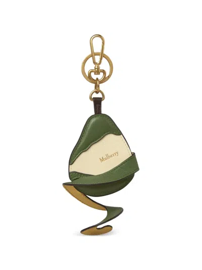 Mulberry Peeling Fruit Twisted-design Keyring In Green