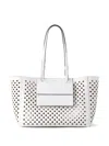 Mulberry Perforated Leather Tote Bag In White