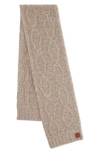 Mulberry Pimlico Cable Knit Lambswool Scarf In Brown