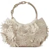 Mulberry Pimlico Floral Appliqué Leather Bracelet Bag In Eggshell