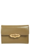 Mulberry Pimlico Leather Compact Wallet In Linen Green
