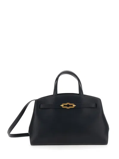 Mulberry 'pimlico Small' Black Handbag With Adjustable And Removable Shoulder Strap