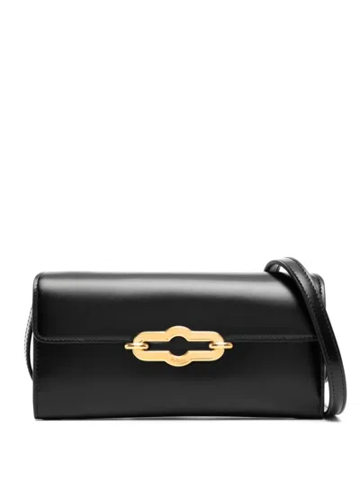 Mulberry Pimlico Super Leather Wallet On A Strap In Black